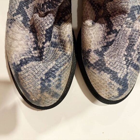 Dr. Martens Flora Snakeskin Chelsea Boots Sz 7 Asciano Leather Gray - Picture 4 of 6